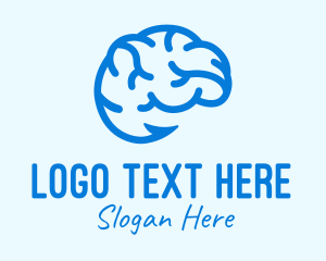 Psychiatry - Blue Brain Hook logo design