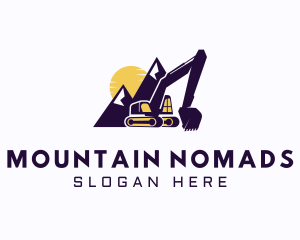 Excavator Mountain Builder logo design