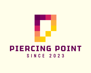 Multicolor Pixels Letter P logo design