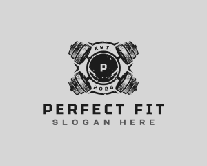 Barbell Fitness Workout logo design