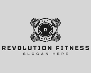 Barbell Fitness Workout logo design