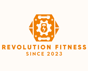 Kettlebell Dumbbell Fitness logo design