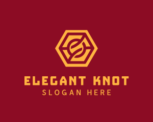 Abstract Hexagon Knot logo design