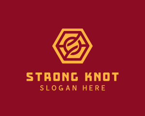 Abstract Hexagon Knot logo design