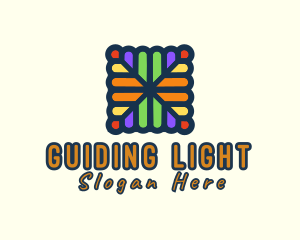 Elegant Cross Stained Glass logo design