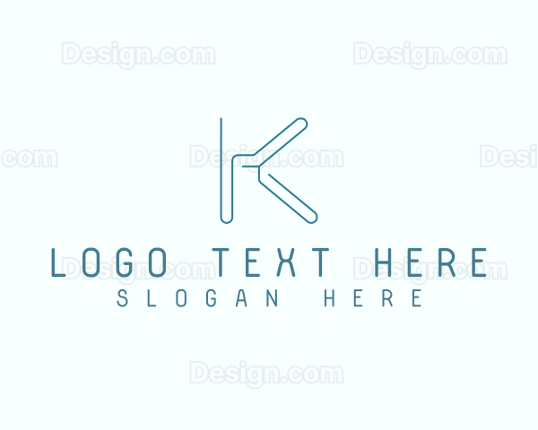 Modern Minimalist Letter K Logo