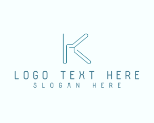 Modern Minimalist Letter K logo