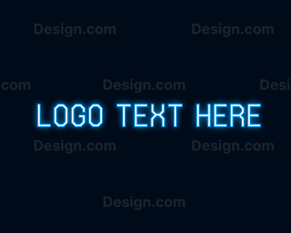 Blue Neon Light Wordmark Logo