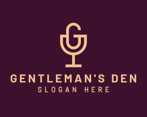 Wine Glass Letter G Podcast logo design