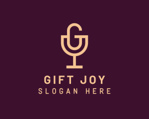 Wine Glass Letter G Podcast logo design