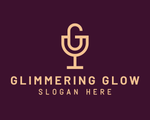 Wine Glass Letter G Podcast logo design