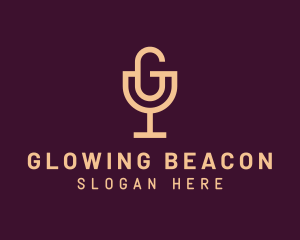 Wine Glass Letter G Podcast logo design