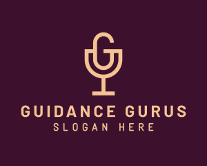 Wine Glass Letter G Podcast logo design