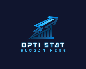 Lightning Arrow Statistic logo design