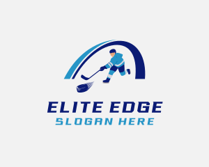 Hockey Puck Athlete logo design