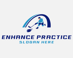 Hockey Puck Athlete logo design