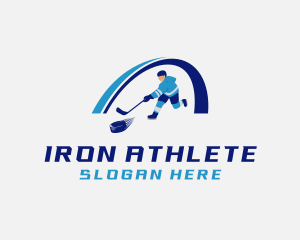 Hockey Puck Athlete logo design