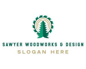 Woodworking Lumberjack Tool logo design