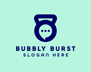 Kettlebell Chat Bubble  logo design