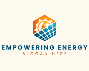 Hexagon Solar Panel Energy logo design