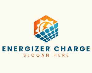 Hexagon Solar Panel Energy logo design