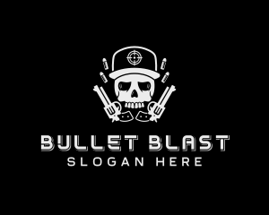 Revolver Skull Combat logo design