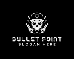 Revolver Skull Combat logo design