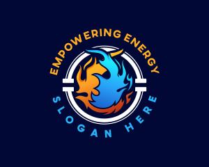 Fire Water Pipe HVAC logo design