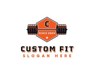 Barbell Weights Fitness logo design