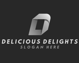 Advertising Origami Ribbon Letter D logo design