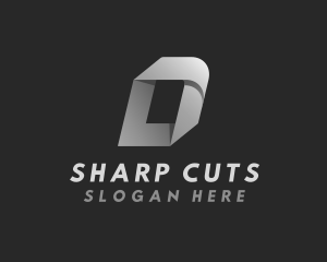 Advertising Origami Ribbon Letter D logo design