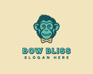 Monkey Bow Tie Fashion logo design