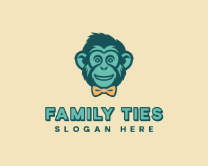 Monkey Bow Tie Fashion logo design