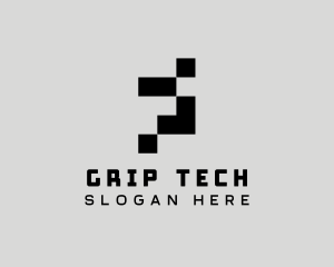 Cyber Tech Pixelation logo design