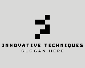 Cyber Tech Pixelation logo design