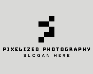 Cyber Tech Pixelation logo design