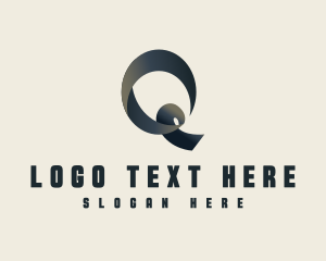 Creative Ribbon Letter Q logo