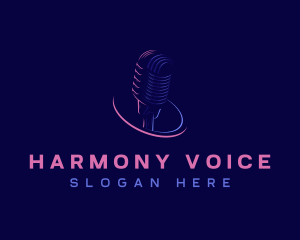 Microphone Sing Record logo design