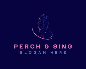 Microphone Sing Record logo design