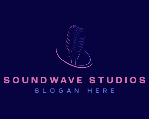 Microphone Sing Record logo design