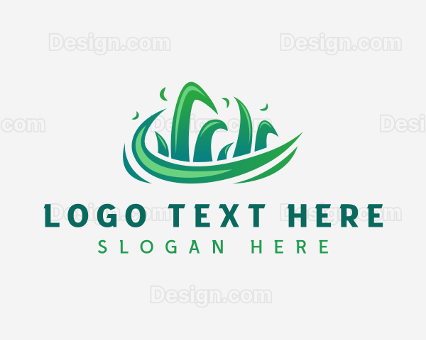 Grass Lawn Landscaping Logo