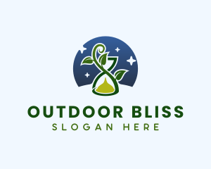 Hourglass Plant Stars logo design