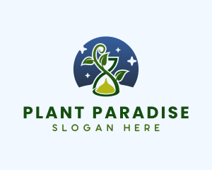 Hourglass Plant Stars logo design