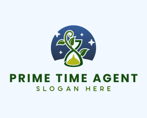 Hourglass Plant Stars logo design