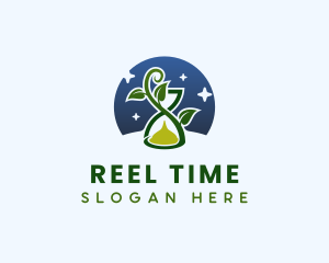 Hourglass Plant Stars logo design