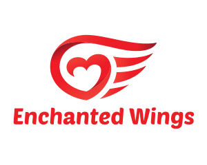 Red Heart Wings logo design