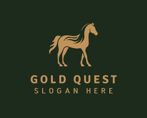 Gold Stallion Horse logo design