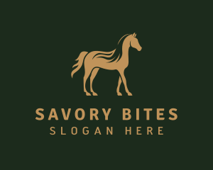 Gold Stallion Horse logo