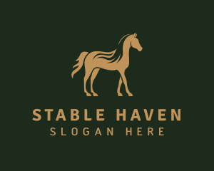 Gold Stallion Horse logo design