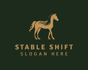 Gold Stallion Horse logo design